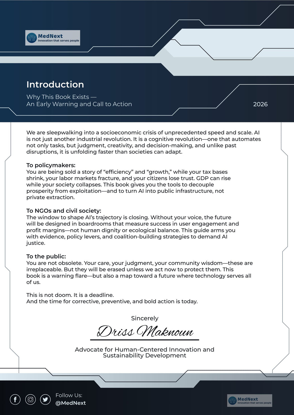 BEFORE IT’S TOO LATE  How to Redirect Artificial Intelligence from Mass Displacement to Shared Prosperity