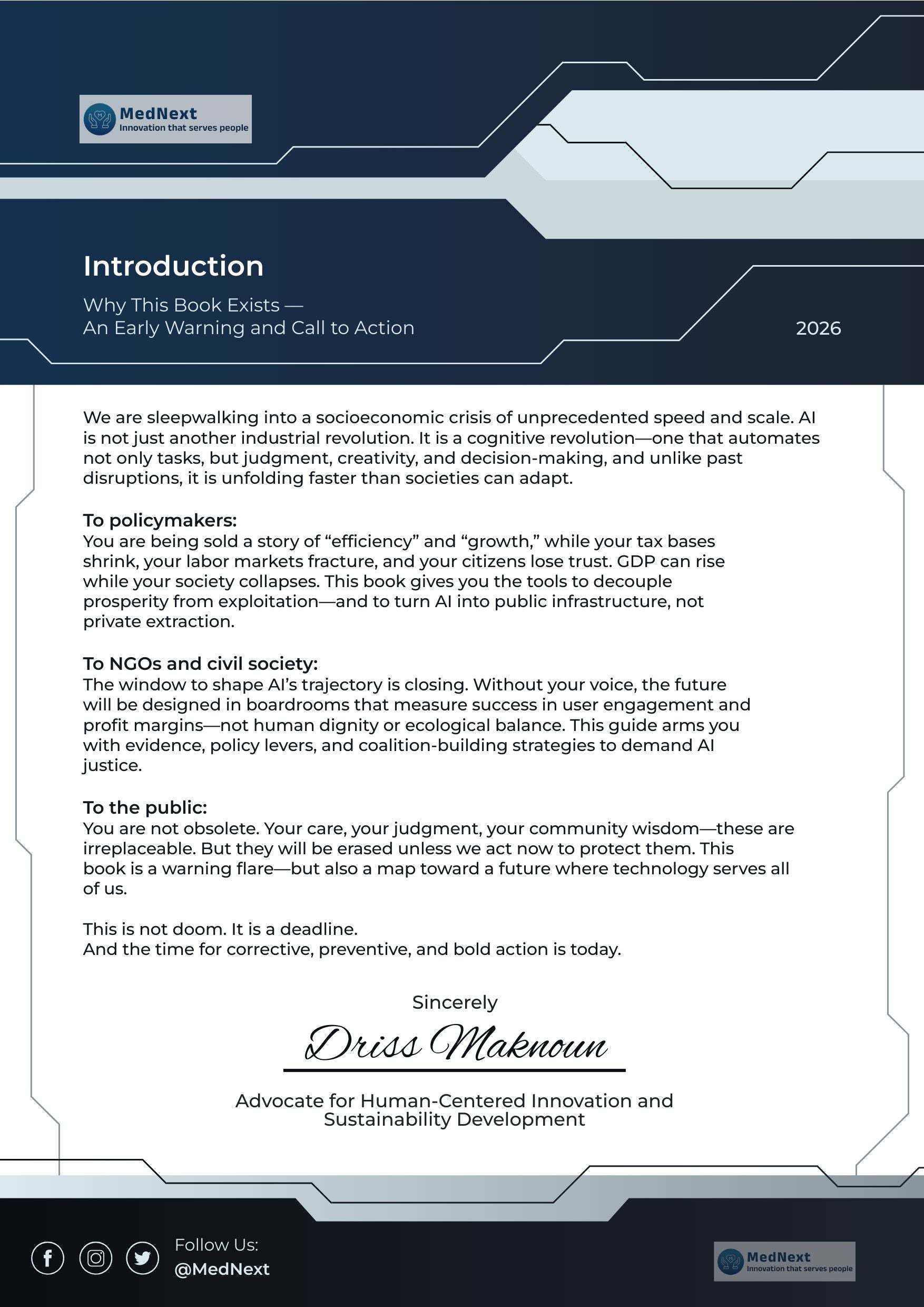 BEFORE IT’S TOO LATE  How to Redirect Artificial Intelligence from Mass Displacement to Shared Prosperity